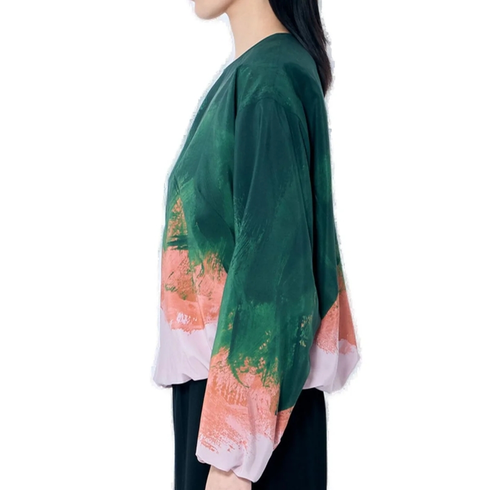Dries Van Noten Capo Stretch-Silk Bubble Pullover Top - Picture 4 of 13